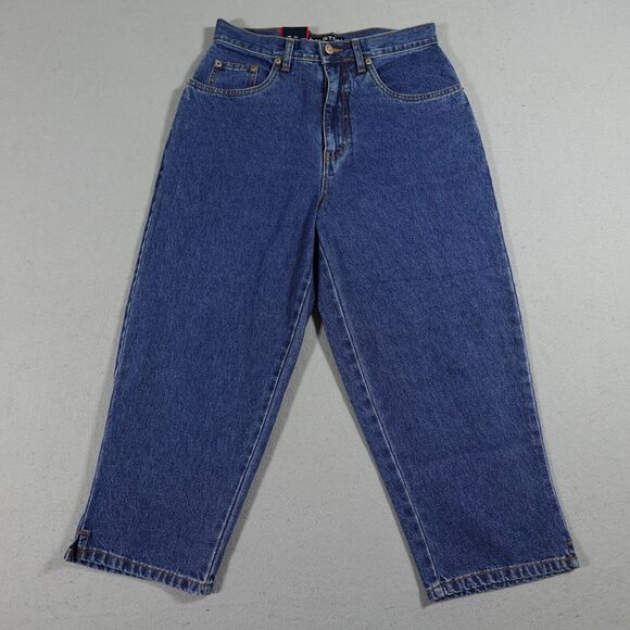 Vintage‎ Jeans Halston Size 8 Women's Blue Denim Cropped Capri NWT - Picture 1 of 9